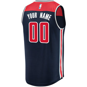 00 - Men's Fanatics Branded Navy Washington Wizards Fast Break Custom Replica Jersey - Statement Edition- Navy