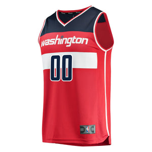 00 - Youth Fanatics Branded Red Washington Wizards Fast Break Custom Replica Jersey - Icon Edition- Red