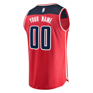 00 - Youth Fanatics Branded Red Washington Wizards Fast Break Custom Replica Jersey - Icon Edition- Red