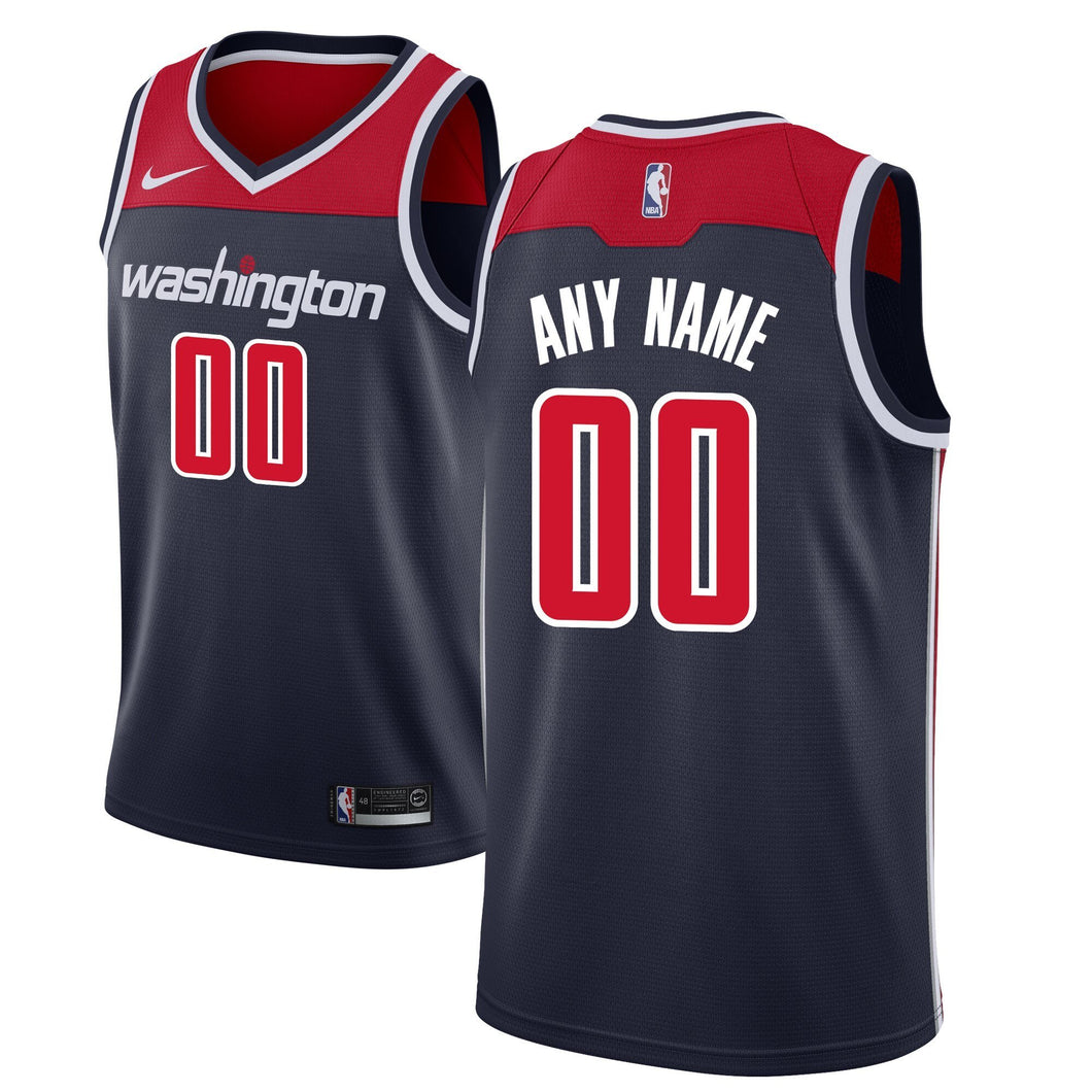 00 - Men's Nike Navy Washington Wizards Custom Swingman Jersey - Statement Edition- Navy