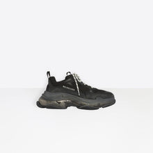 Load image into Gallery viewer, BALENCIAGA WOMEN TRIPLE S CLEAR SOLE TRAINERS BLACK