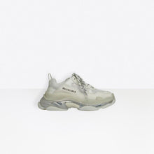 Load image into Gallery viewer, BALENCIAGA WOMEN TRIPLE S CLEAR SOLE TRAINERS GRAY