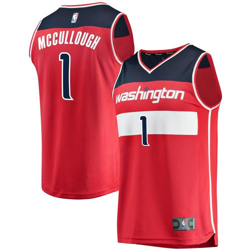 01 - Men's Fanatics Branded Chris McCullough Red Washington Wizards Fast Break Replica Team Color Player Jersey - Icon Edition - Red