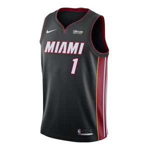 01 - Chris Bosh Nike Miami Heat Icon Black Swingman Jersey - Black