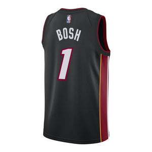 01 - Chris Bosh Nike Miami Heat Icon Black Swingman Jersey - Black