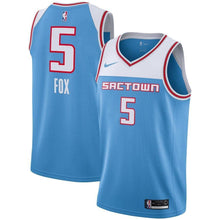 Load image into Gallery viewer, 5 - Men's Nike De'Aaron Fox Blue Sacramento Kings City Edition Swingman Jersey
