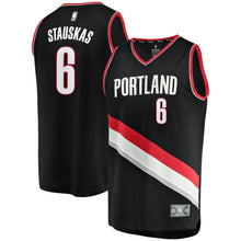 Load image into Gallery viewer, 6 - Nik Stauskas Portland Trail Blazers Fast Break Replica Jersey – Icon Edition - Black