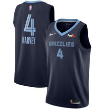 Load image into Gallery viewer, 4 - Men's Nike Tyler Harvey Memphis Grizzlies Swingman Sponsor Patch Jersey – Icon Edition - Navy