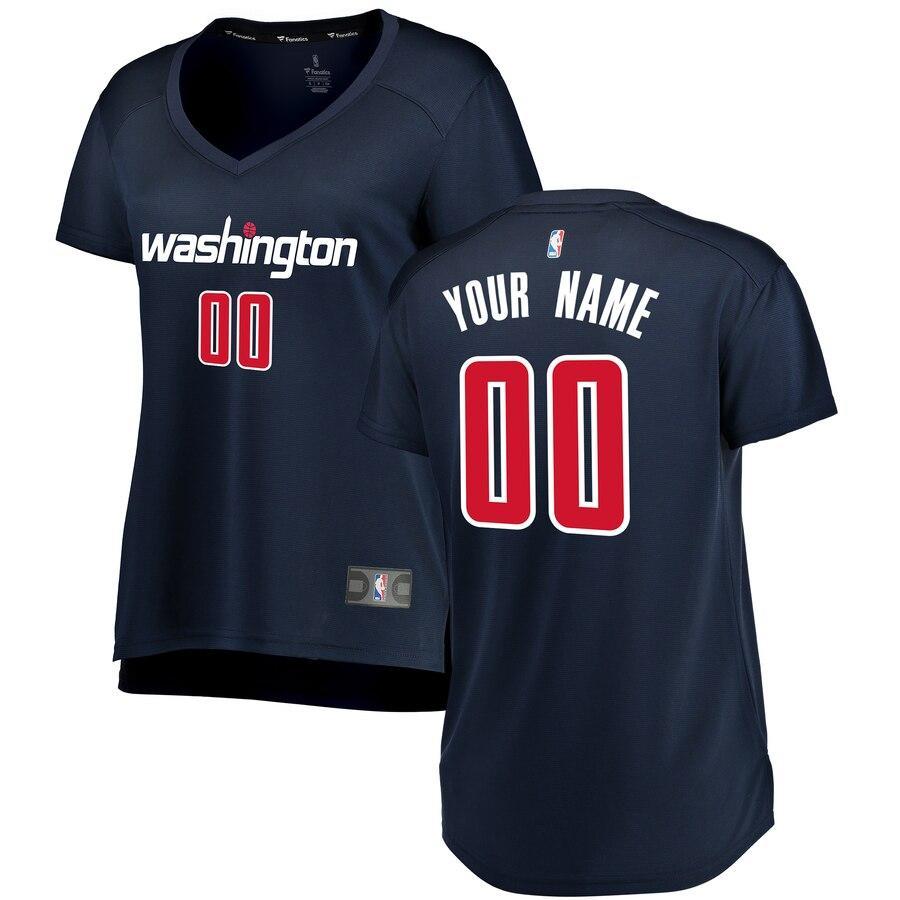 00 - Women's Fanatics Branded Navy Washington Wizards Fast Break Replica Custom Jersey – Statement Edition - Navy