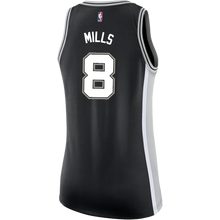 Load image into Gallery viewer, 8 - Mills San Antonio Spurs Women's Nike Custom Personalized Icon Swingman Jersey - Black