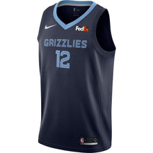 Load image into Gallery viewer, 12 - Men's Nike Yuta Watanabe Memphis Grizzlies Swingman Sponsor Patch Jersey – Icon Edition - Navy
