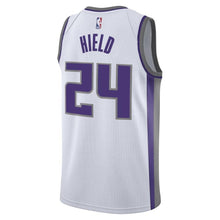 Load image into Gallery viewer, 24 - Men's Nike Buddy Hield White Sacramento Kings Swingman Sponsor Patch Jersey - Association Edition