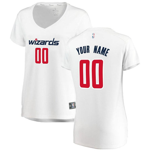 00 - Women's Fanatics Branded White Washington Wizards Fast Break Custom Replica Jersey - Association Edition - White