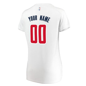 00 - Women's Fanatics Branded White Washington Wizards Fast Break Custom Replica Jersey - Association Edition - White