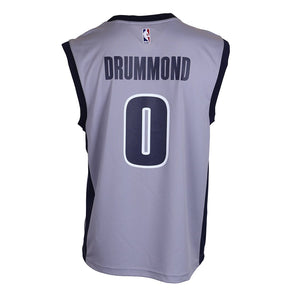 0 - Detroit Pistons Adidas Drummond Chrome Replica Swingman Jersey - Grey