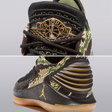 Load image into Gallery viewer, Jordan XXXII Low Basketball Shoe - Black/Metallic Gold-White - Mens