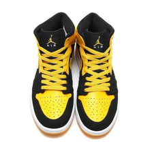 Load image into Gallery viewer, Men's Mid Jordan 1 Basketball Shoes - Black Yellow