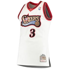 Load image into Gallery viewer, 3 - Men's Mitchell &amp; Ness Allen Iverson White Philadelphia 76ers Home 1997/98 Hardwood Classics Authentic Jersey - White
