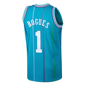 1 - Men's Mitchell & Ness Muggsy Bogues Teal Charlotte Hornets 1992-93 Hardwood Classics Swingman Jersey - Aqua