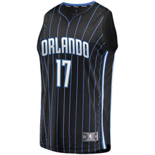 Load image into Gallery viewer, 17 - Men's Fanatics Branded Jonathon Simmons Black Orlando Magic Fast Break Replica Player Jersey - Statement Edition - Black