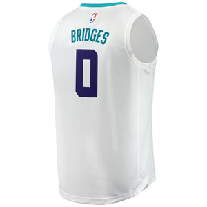 0 - Men's Fanatics Branded Miles Bridges White Charlotte Hornets Fast Break Replica Jersey – Association Edition  - White