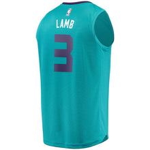 Load image into Gallery viewer, 3 - Men's Fanatics Branded Jeremy Lamb Teal Charlotte Hornets Fast Break Replica Player Jersey - Icon Edition - Aqua