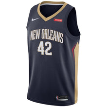 Load image into Gallery viewer, 42 -Men's Nike Alexis Ajinca Navy New Orleans Pelicans Swingman Sponsor Patch Jersey - Navy