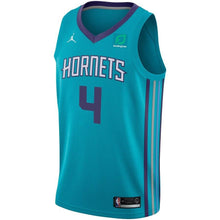 Load image into Gallery viewer, 4 - Men's Jordan Brand Devonte Graham Teal Charlotte Hornets Swingman Sponsor Patch Jersey – Icon Edition - Aqua