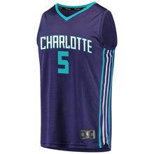 Load image into Gallery viewer, 5 - Men's Fanatics Branded Nicolas Batum Purple Charlotte Hornets Fast Break Replica Player Jersey - Statement Edition - Purple
