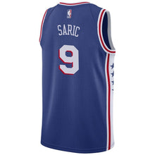 Load image into Gallery viewer, 9 - Men's Nike Dario Saric Royal Philadelphia 76ers Swingman Sponsor Patch Jersey - Icon Edition - Royal