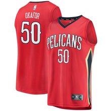 Load image into Gallery viewer, 50 - Men's Fanatics Branded Emeka Okafor Red New Orleans Pelicans Fast Break Replica Player Jersey - Statement Edition - Red