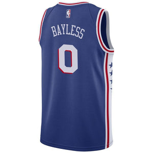 0 - Men's Nike Jerryd Bayless Royal Philadelphia 76ers Swingman Sponsor Patch Jersey - Icon Edition - Royal