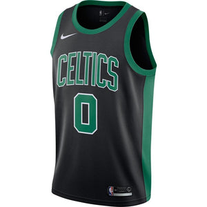 0 - Men's Nike Jayson Tatum Black Boston Celtics Replica Swingman Jersey - Statement Edition - Black